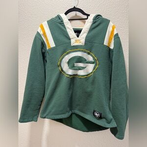 Green Bay Packers NFL '47 Brand Green Headline Pullover Men's Hoodie Sz Small